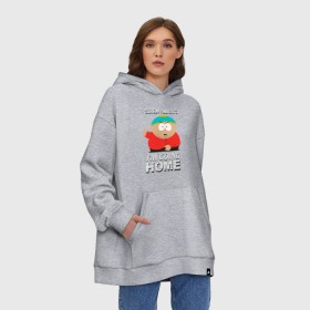 Худи SuperOversize хлопок с принтом Cartman - Screw You Guys в Рязани, 70% хлопок, 30% полиэстер, мягкий начес внутри | карман-кенгуру, эластичная резинка на манжетах и по нижней кромке, двухслойный капюшон
 | 