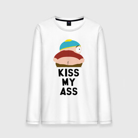 Мужской лонгслив хлопок с принтом KISS MY ASS в Рязани, 100% хлопок |  | Тематика изображения на принте: cartman | kenny | park | south | southpark | картман | кенни | мульт | мультик | парк | персонаж | персонажи | сериал | южный