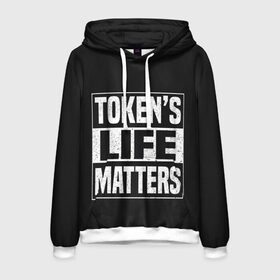 Мужская толстовка 3D с принтом TOKENS LIFE MATTERS в Рязани, 100% полиэстер | двухслойный капюшон со шнурком для регулировки, мягкие манжеты на рукавах и по низу толстовки, спереди карман-кенгуру с мягким внутренним слоем. | Тематика изображения на принте: cartman | kenny | park | south | southpark | картман | кенни | мульт | мультик | парк | персонаж | персонажи | сериал | южный