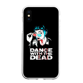 Чехол для iPhone XS Max матовый с принтом dance with the dead в Рязани, Силикон | Область печати: задняя сторона чехла, без боковых панелей | dance with the dead | группа | джастин поинтер | калифорнийский электронный дуэт | синтвейв | тони ким