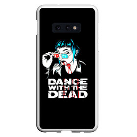 Чехол для Samsung S10E с принтом dance with the dead в Рязани, Силикон | Область печати: задняя сторона чехла, без боковых панелей | dance with the dead | группа | джастин поинтер | калифорнийский электронный дуэт | синтвейв | тони ким