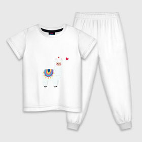 Детская пижама хлопок с принтом Альпака-медсестра) в Рязани, 100% хлопок |  брюки и футболка прямого кроя, без карманов, на брюках мягкая резинка на поясе и по низу штанин
 | альпака | лама | медсестра