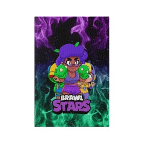 Обложка для паспорта матовая кожа с принтом BRAWL STARS ROSA в Рязани, натуральная матовая кожа | размер 19,3 х 13,7 см; прозрачные пластиковые крепления | bea | brawl stars | brawl stars rosa | brawler | leon | rosa | беа | бравл старз | бравлер | игры | леон | роза