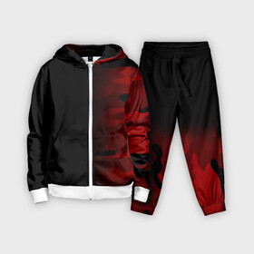 Детский костюм 3D с принтом RED BLACK MILITARY CAMO | КРАСНЫЙ КАМУФЛЯЖ в Рязани,  |  | abstract | camo | geometry | geometry stripes | military | texture | абстракция | армейские | армия | геометрические полосы | геометрия | камуфляж | красный камуфляж | милитари | текстура