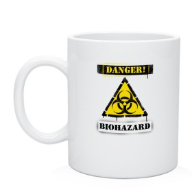 Кружка с принтом Biohazard в Рязани, керамика | объем — 330 мл, диаметр — 80 мм. Принт наносится на бока кружки, можно сделать два разных изображения | Тематика изображения на принте: bio | biohazard | coronavirus | covid 19 | covid2019 | danger | epidemic | epidemy | hazard | pandemic | virus | биозаражение | вирус | заражение | коронавирус | опасность | пандемия | эпидемия