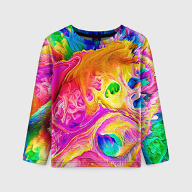 Детский лонгслив 3D с принтом TIE DYE в Рязани, 100% полиэстер | длинные рукава, круглый вырез горловины, полуприлегающий силуэт
 | abstraction | geometry | hexagon | neon | paints | stripes | texture | tie dye | triangle | абстракция | брызги | геометрия | краски | неон | неоновый | соты | тай дай | текстура