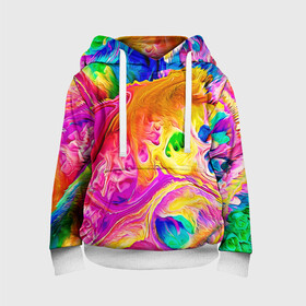 Детская толстовка 3D с принтом TIE DYE в Рязани, 100% полиэстер | двухслойный капюшон со шнурком для регулировки, мягкие манжеты на рукавах и по низу толстовки, спереди карман-кенгуру с мягким внутренним слоем | abstraction | geometry | hexagon | neon | paints | stripes | texture | tie dye | triangle | абстракция | брызги | геометрия | краски | неон | неоновый | соты | тай дай | текстура