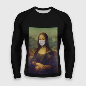 Мужской рашгард 3D с принтом МОНА ЛИЗА В МАСКЕ в Рязани,  |  | art | la gioconda | mona lisa | джоконда | живопись | искусство | картина | леонардо | леонардо да винчи | лиза | мона лиза