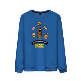 Мужской свитшот хлопок с принтом Scooby Snack в Рязани, 100% хлопок |  | scooby doo | vdosadir | еда | пицца | скуберт фон дуенхеймер | скуби ду | уильям ханна