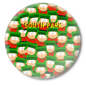 Значок с принтом SOUTH PARK в Рязани,  металл | круглая форма, металлическая застежка в виде булавки | cartman | kenny | kyle | south park | stan | кайл | картман | кенни | стэн | южный парк