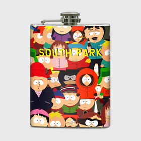 Фляга с принтом SOUTH PARK в Рязани, металлический корпус | емкость 0,22 л, размер 125 х 94 мм. Виниловая наклейка запечатывается полностью | cartman | kenny | kyle | south park | stan | кайл | картман | кенни | стэн | южный парк