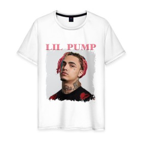 Мужская футболка хлопок с принтом LIL PUMP в Рязани, 100% хлопок | прямой крой, круглый вырез горловины, длина до линии бедер, слегка спущенное плечо. | Тематика изображения на принте: esketit | gucci gang | lil pump | pattern | гуччи ганг | лил памп