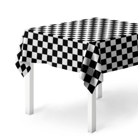 Скатерть 3D с принтом Шахматка мелкая в Рязани, 100% полиэстер (ткань не мнется и не растягивается) | Размер: 150*150 см | Тематика изображения на принте: квадраты | мелкая шахматка | текстуры | узор шахматка | узоры | чб | чб квадраты | чб узор | шахматка | шахматная доска | шахматы