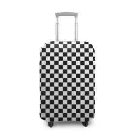 Чехол для чемодана 3D с принтом Шахматка мелкая в Рязани, 86% полиэфир, 14% спандекс | двустороннее нанесение принта, прорези для ручек и колес | квадраты | мелкая шахматка | текстуры | узор шахматка | узоры | чб | чб квадраты | чб узор | шахматка | шахматная доска | шахматы