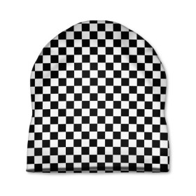 Шапка 3D с принтом Шахматка мелкая в Рязани, 100% полиэстер | универсальный размер, печать по всей поверхности изделия | квадраты | мелкая шахматка | текстуры | узор шахматка | узоры | чб | чб квадраты | чб узор | шахматка | шахматная доска | шахматы
