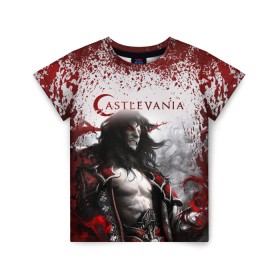 Детская футболка 3D с принтом Castlevania в Рязани, 100% гипоаллергенный полиэфир | прямой крой, круглый вырез горловины, длина до линии бедер, чуть спущенное плечо, ткань немного тянется | Тематика изображения на принте: castlevania | аниме | кастлваниа | кяссуруваниа | сериал | фэнтази