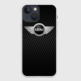 Чехол для iPhone 13 mini с принтом MINI COOPER CARBON | МИНИ КУПЕР КАРБОН (Z) в Рязани,  |  | Тематика изображения на принте: auto | bmw | carbon | motorspminicooper | motorsport | rt | авто | автомобиль | бмв | карбон | мини | миник | миникупер | моторспорт