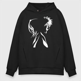 Мужское худи Oversize хлопок с принтом Rukia and Ichigo в Рязани, френч-терри — 70% хлопок, 30% полиэстер. Мягкий теплый начес внутри —100% хлопок | боковые карманы, эластичные манжеты и нижняя кромка, капюшон на магнитной кнопке | Тематика изображения на принте: anime | bleach | ichigo | kuchiki | kurosaki | pierrot | rukia | аниме | блич | ичиго | куросаки | кучики | ониме | рукия | силуэт