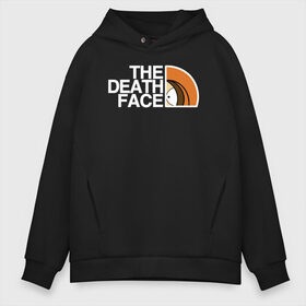 Мужское худи Oversize хлопок с принтом The death face в Рязани, френч-терри — 70% хлопок, 30% полиэстер. Мягкий теплый начес внутри —100% хлопок | боковые карманы, эластичные манжеты и нижняя кромка, капюшон на магнитной кнопке | Тематика изображения на принте: south park | sp | the north face | батерс | баттерс | гарисон | кайл  брофловски | картман | кеннет | кенни | макки | маккормик | марш | мистер | мультфильм | норт фейс | полотенчи | ренди | саус парк | сауспарк | стэн