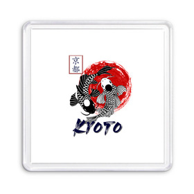 Магнит 55*55 с принтом Карпы Кои Киото в Рязани, Пластик | Размер: 65*65 мм; Размер печати: 55*55 мм | киото япония японский стиль карпы кои