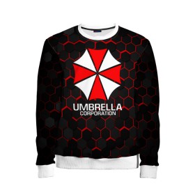 Детский свитшот 3D с принтом UMBRELLA CORP в Рязани, 100% полиэстер | свободная посадка, прямой крой, мягкая тканевая резинка на рукавах и понизу свитшота | ada wong | biohazard | leon | nemesis | project resistance | raccoon city | re | re3 | resident evil | resident evil 3 | rpd | stars | umbrella | ада вонг | амбрелла | немезис | ужасы