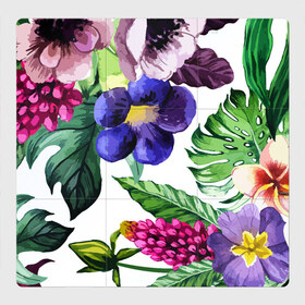 Магнитный плакат 3Х3 с принтом Цветы в Рязани, Полимерный материал с магнитным слоем | 9 деталей размером 9*9 см | Тематика изображения на принте: big picture | лето | листья | прикольные картинки | тропические | цветы