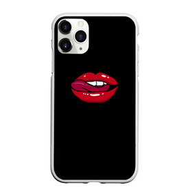 Чехол для iPhone 11 Pro Max матовый с принтом Губы в Рязани, Силикон |  | весна | губы | девушка | женские губы | красиво | маска | рот | язык