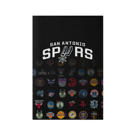 Обложка для паспорта матовая кожа с принтом San Antonio Spurs (2) в Рязани, натуральная матовая кожа | размер 19,3 х 13,7 см; прозрачные пластиковые крепления | ball | basketball | sport | spurs | streetball | баскетбол | мяч | нба | спёрс | спорт | стритбол