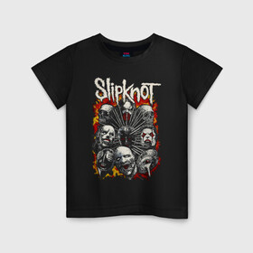 Детская футболка хлопок с принтом Slipknot в Рязани, 100% хлопок | круглый вырез горловины, полуприлегающий силуэт, длина до линии бедер | band | corey taylor | jim root | metal | mick thomson | slipknot | альтернативный | глэм | готик | гранж | грув | кори тейлор | крис фен | метал | музыка | пост | рок | слайпкнот | слипкнот | слипнот | хард