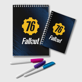 Блокнот с принтом FALLOUT_76 в Рязани, 100% бумага | 48 листов, плотность листов — 60 г/м2, плотность картонной обложки — 250 г/м2. Листы скреплены удобной пружинной спиралью. Цвет линий — светло-серый
 | 101 | 111 | 13 | 76 | atom cats | bethesda | brotherhood of steel | fallout | nuka cola | tunnel snakes | vault | war | братство стали | война | убежище | фолаут | фоллаут | ядер кола