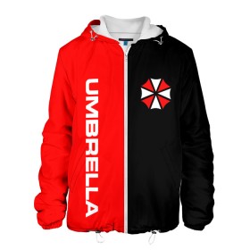 Мужская куртка 3D с принтом Umbrella Corporation. в Рязани, ткань верха — 100% полиэстер, подклад — флис | прямой крой, подол и капюшон оформлены резинкой с фиксаторами, два кармана без застежек по бокам, один большой потайной карман на груди. Карман на груди застегивается на липучку | Тематика изображения на принте: resident evil | umbrella corporation | амбрелла | амбрелла корпорейшн | вирус | вымышленная военная и фармацевтическая корпорация | игра | умбрелла