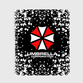 Тетрадь с принтом Umbrella Corporation в Рязани, 100% бумага | 48 листов, плотность листов — 60 г/м2, плотность картонной обложки — 250 г/м2. Листы скреплены сбоку удобной пружинной спиралью. Уголки страниц и обложки скругленные. Цвет линий — светло-серый
 | resident evil | umbrella corporation | амбрелла | амбрелла корпорейшн | вирус | вымышленная военная и фармацевтическая корпорация | игра | умбрелла