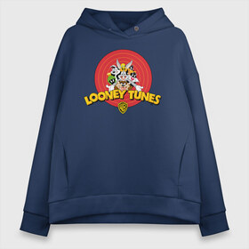 Женское худи Oversize хлопок с принтом Looney Tunes в Рязани, френч-терри — 70% хлопок, 30% полиэстер. Мягкий теплый начес внутри —100% хлопок | боковые карманы, эластичные манжеты и нижняя кромка, капюшон на магнитной кнопке | bugs bunny | daffy duck | looney tunes | sylvester | tasmanian devil | taz | tweety | vdzabma | багз банни | даффи дак | луни тюнз | сильвестр | таз | тасманский дьяво | твити