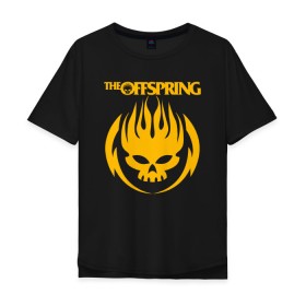 Мужская футболка хлопок Oversize с принтом THE OFFSPRING в Рязани, 100% хлопок | свободный крой, круглый ворот, “спинка” длиннее передней части | Тематика изображения на принте: america | offspring | the offspring | usa | америка | атом уиллард | грег к | декстер холланд | джеймс лилья | нудлс | огонь | офспринг | оффспринг | пит парада | пламя | рон уэлти | сша | череп