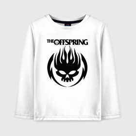 Детский лонгслив хлопок с принтом THE OFFSPRING в Рязани, 100% хлопок | круглый вырез горловины, полуприлегающий силуэт, длина до линии бедер | america | offspring | the offspring | usa | америка | атом уиллард | грег к | декстер холланд | джеймс лилья | нудлс | огонь | офспринг | оффспринг | пит парада | пламя | рон уэлти | сша | череп