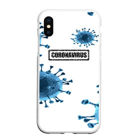 Чехол для iPhone XS Max матовый с принтом CORONAVIRUS в Рязани, Силикон | Область печати: задняя сторона чехла, без боковых панелей | covid 19 | molecule | абстракция | клетки | коронавирус | медицина | микробы | молекулы | наука | нейрон | нейроны | текстура | текстуры | формула