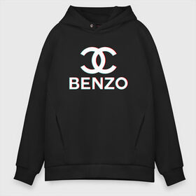 Мужское худи Oversize хлопок с принтом BBT BENZO GANG в Рязани, френч-терри — 70% хлопок, 30% полиэстер. Мягкий теплый начес внутри —100% хлопок | боковые карманы, эластичные манжеты и нижняя кромка, капюшон на магнитной кнопке | bbt | benzo | benzo gang | big baby tape | ббт | бензо