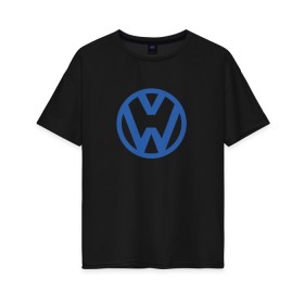 Женская футболка хлопок Oversize с принтом Volkswagen. в Рязани, 100% хлопок | свободный крой, круглый ворот, спущенный рукав, длина до линии бедер
 | 2020 | car | sport | volkswagen | авто | автомобильные | бренд | вирус | коронавирус | марка | машина | новый лого | спорт | стиль | фольксваген