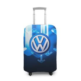 Чехол для чемодана 3D с принтом VOLKSWAGEN в Рязани, 86% полиэфир, 14% спандекс | двустороннее нанесение принта, прорези для ручек и колес | 