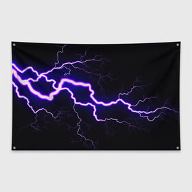 Флаг-баннер с принтом УДАР МОЛНИИ в Рязани, 100% полиэстер | размер 67 х 109 см, плотность ткани — 95 г/м2; по краям флага есть четыре люверса для крепления | storm | textures | zippy | искры | молния | текстуры | фон | шторм