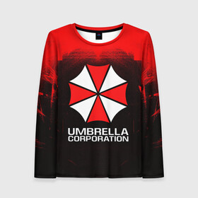 Женский лонгслив 3D с принтом UMBRELLA CORP в Рязани, 100% полиэстер | длинные рукава, круглый вырез горловины, полуприлегающий силуэт | ada wong | biohazard | leon | nemesis | project resistance | raccoon city | re | re3 | resident evil | resident evil 3 | rpd | stars | umbrella | ада вонг | амбрелла | немезис | ужасы