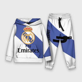 Детский костюм 3D (с толстовкой) с принтом Реал в Рязани,  |  | real madrid | испания | королевский клуб | мадрид | номер 4 | реал | серхио рамос | футбол