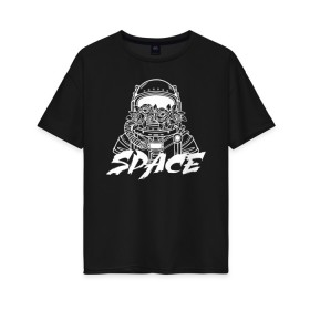 Женская футболка хлопок Oversize с принтом Space в Рязани, 100% хлопок | свободный крой, круглый ворот, спущенный рукав, длина до линии бедер
 | 12 апреля | mars one | nasa | space | астронавт | гагарин | день космонавтики | звезды | илон маск | инопланетянин | королев | космический | космонавт | космос | леонов | марс ван | мкс | наса | насо | нло | п