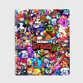 Тетрадь с принтом BRAWL STARS EL PRIMO в Рязани, 100% бумага | 48 листов, плотность листов — 60 г/м2, плотность картонной обложки — 250 г/м2. Листы скреплены сбоку удобной пружинной спиралью. Уголки страниц и обложки скругленные. Цвет линий — светло-серый
 | 8 bit | bibi | brawl stars | brock | bull | crow | dinomike | el primo | leon | mobile game | nita | poko | ricochet | sandy | shall | stars | tara | бравл старс | ворон | леон | мобильные игры