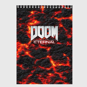 Скетчбук с принтом DOOM ETERNAL в Рязани, 100% бумага
 | 48 листов, плотность листов — 100 г/м2, плотность картонной обложки — 250 г/м2. Листы скреплены сверху удобной пружинной спиралью | demon | devil | doom | doom vfr | evil | game | mars | red | демон | дум | игры | космос | красная планета | марс | пришельцы