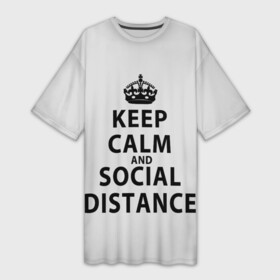 Платье-футболка 3D с принтом Keep Calm And Social Distance в Рязани,  |  | 2019 | biohazard | calm | china | coronavirus | covid 19 | inc | keep | ncov | ncov19 | ncov2019 | plague | survivor | virus | warning | вирус | дистанцию | коронавирус | соблюдай