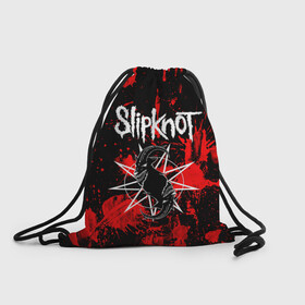 Рюкзак-мешок 3D с принтом Slipknot в Рязани, 100% полиэстер | плотность ткани — 200 г/м2, размер — 35 х 45 см; лямки — толстые шнурки, застежка на шнуровке, без карманов и подкладки | animal | blood | metal | rock | slipknot | абстракция | брызги | геометрия | группа | животные | знак | кровь | логотип | маски | метал | петля | пятна | рога | рок | символ | слипкнот