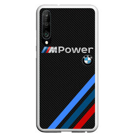 Чехол для Honor P30 с принтом BMW POWER CARBON в Рязани, Силикон | Область печати: задняя сторона чехла, без боковых панелей | Тематика изображения на принте: bmw | carbon power | абстракция | авто | автомобиль | бмв | карбон | лого | логотип | машина | скорость