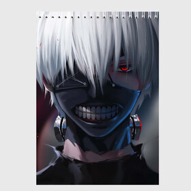 Скетчбук с принтом TOKYO GHOUL в Рязани, 100% бумага
 | 48 листов, плотность листов — 100 г/м2, плотность картонной обложки — 250 г/м2. Листы скреплены сверху удобной пружинной спиралью | Тематика изображения на принте: anime | heroes | kaneki | manga | tokyo ghoul | аниме | герои | канеки | манга | токийский гуль | токио гуль