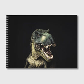 Альбом для рисования с принтом Динозавр T-Rex в Рязани, 100% бумага
 | матовая бумага, плотность 200 мг. | dino | dinosauria | t rex | ti rex | дино | динозавр | парк юрского | т рекс | ти рекс | чудовище | юрский период | ящер | ящерица